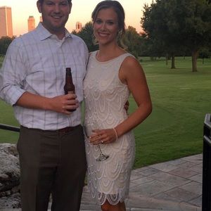 Anthropologie white pearl dress